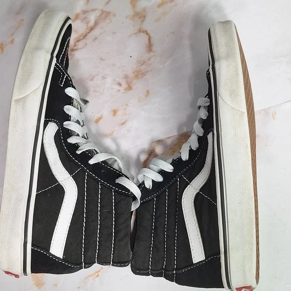 Vans High Top Shoes Black White Unisex - Picture 5 of 10